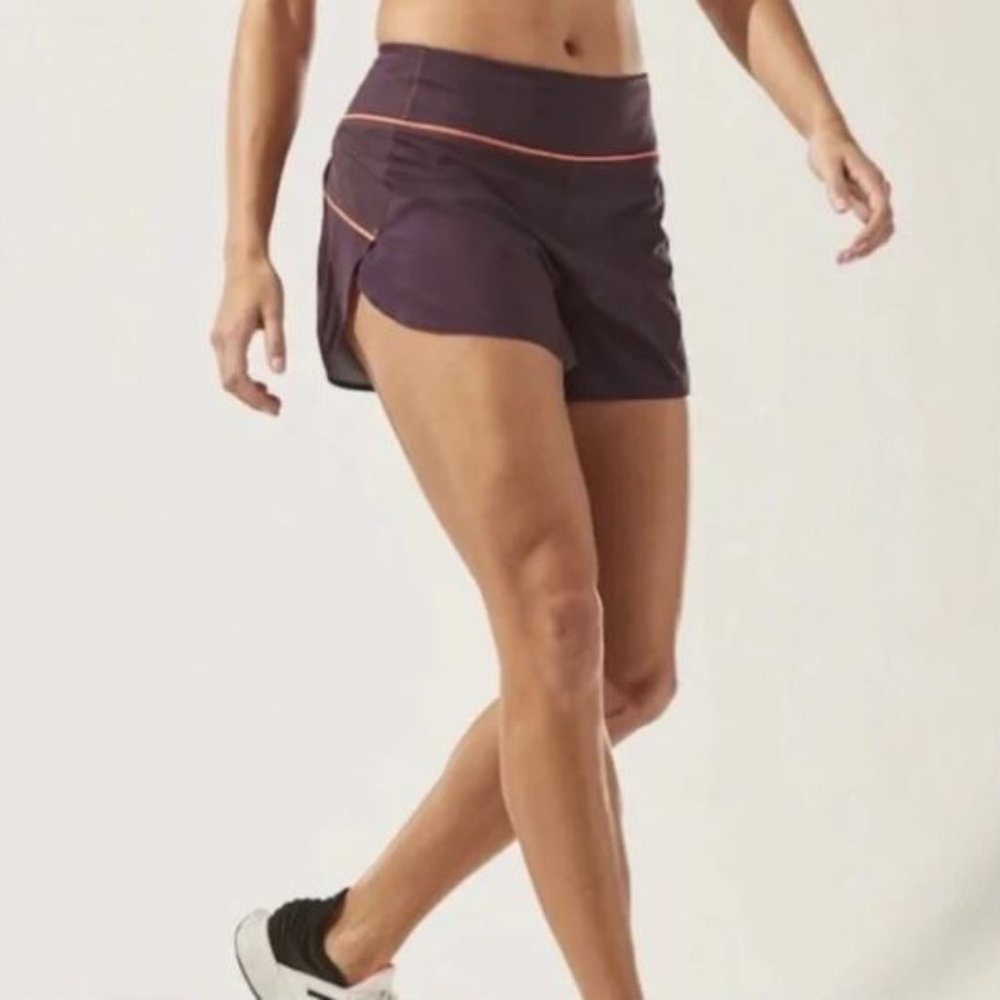 ATHLETA Run with It Purple Athletic Shorts, Size Medium EUC